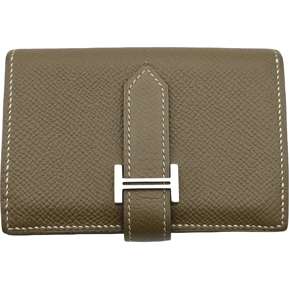 HERMES BEAN MINI WALLET: HERMES Bean mini wallet Brand: HERMES Type: wallet Material: Epsom Color: Etop SilverHardware Size: W10.5cm x H7cmx D1.5cm W4.1 x H2.8x D0.6inch Accessories: None Accessories Notice: When