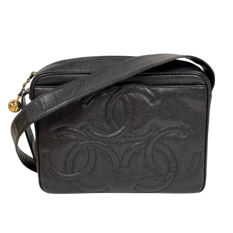 CHANEL TRIPLE COCO MARK LEATHER SHOULDER BAG SHOULDER BAG: CHANEL Triple COCO Mark Leather Shoulder Bag Shoulder Bag Brand: CHANEL Type: Shoulder Bag Material: caviar Color: NONE Size: W8cm x H27cmx D20cm W3.1 x H10.6x D7.9inch Accessories: None A