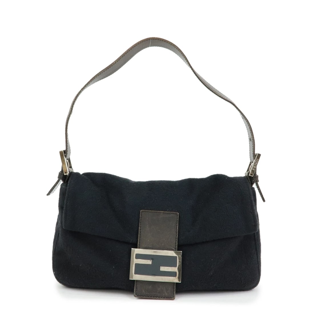 FENDI MAMMA BAGUETTE WOOL LEATHER SHOULDER BAG HAND BAG BLACK: FENDI Mamma Baguette Wool Leather Shoulder Bag Hand Bag Black Brand: FENDI Type: hand bag Material: Wool , Leather Color: Black Size: W26cm(10.24")H17cm(6.69")D4cm(1.57") Accessories: None