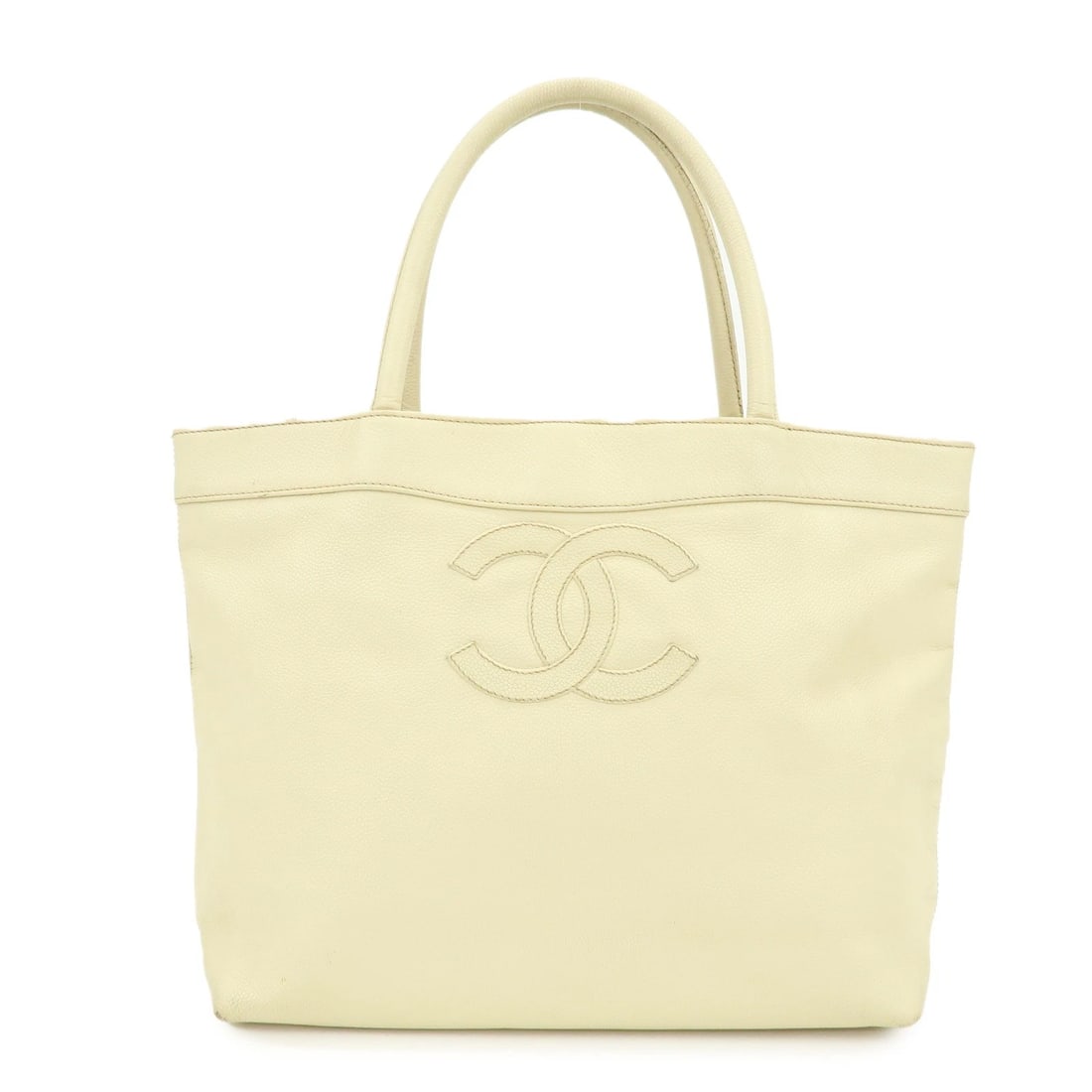CHANEL COCO MARK CAVIARSKIN TOTE BAG SHOULDER BAG HAND BAG: CHANEL COCO Mark Caviarskin Tote Bag Shoulder Bag Hand Bag Brand: CHANEL Type: tote bag Material: Caviar skin Color: Ivory , Gold Size: W38cm(14.96")H26cm(10.24")D10cm(3.94") Accessories: None