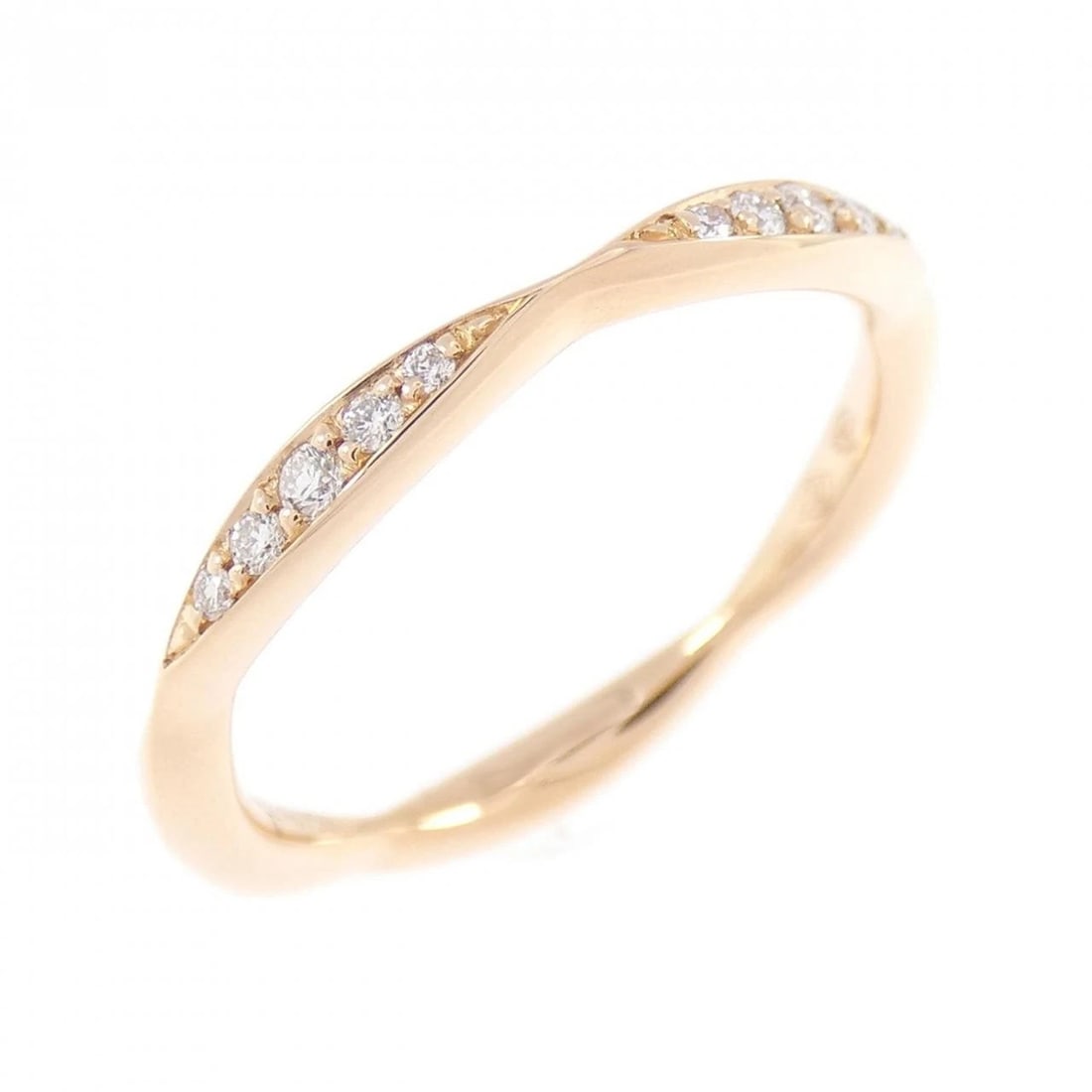 CHANEL CAMELLIA HALF ETERNITY RING: Chanel Camellia Half Eternity Ring Brand: CHANEL Type: Ring Material: 750 Pink Gold, Main Stone/Creation Natural Color: pink Gold Size: US 5(49) Accessories: None Accessories Notice: When purchasing