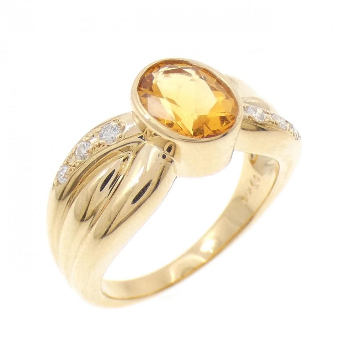 TASAKI CITRINE RING: Tasaki Citrine Ring Brand: TASAKI Type: Ring Material: K18 yellow gold, Main Stone/Creation CitrinSecondary Stone Diamond Color: Yellow Gold Size: US 6 Accessories: None Accessories Notice: When
