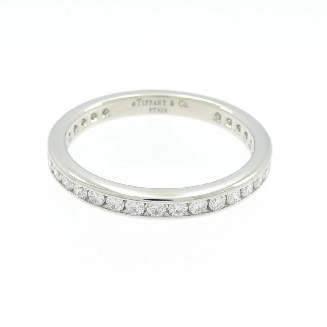 TIFFANY & CO. FULL CIRCLE CHANNEL SETTING RING: TIFFANY & Co. Full Circle Channel Setting Ring Brand: TIFFANY&Co. Type: Ring Material: Platinum950, Main Stone/Creation Natural Color: White Size: US 7 1/4 Accessories: None Accessories No