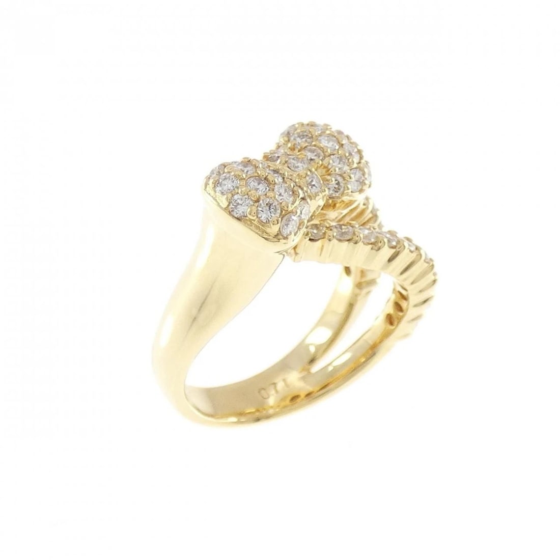 PONTE VECCHIO RIBBON RING: Ponte Vecchio Ribbon Ring Brand: Ponte Vecchio Type: Ring Material: K18 yellow gold, Main Stone/Creation Natural Color: Yellow Gold Size: US 2 1/2 Accessories: None Accessories Notice: Whe