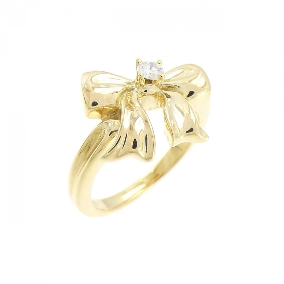 TIFFANY & CO. BLUE BOX BOW RING: TIFFANY & Co. Blue Box Bow Ring Brand: TIFFANY&Co. Type: Ring Material: 750 yellow gold, Main Stone/Creation Natural Color: Yellow Gold Size: US 2 Accessories: None Accessories Notice: Whe