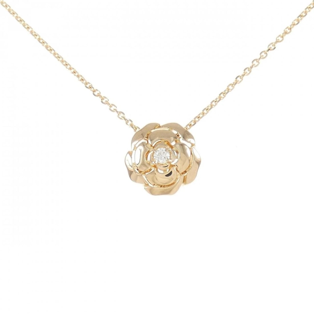 CHANEL CAMELLIA NECKLACE: Chanel Camellia Necklace Brand: CHANEL Type: Necklace Material: 750 Pink Gold, Main Stone/Creation Natural Color: Pink Gold Size: 34-42cm Pendant length approx. x width approx.: 10.6mmx11.0mm Chain