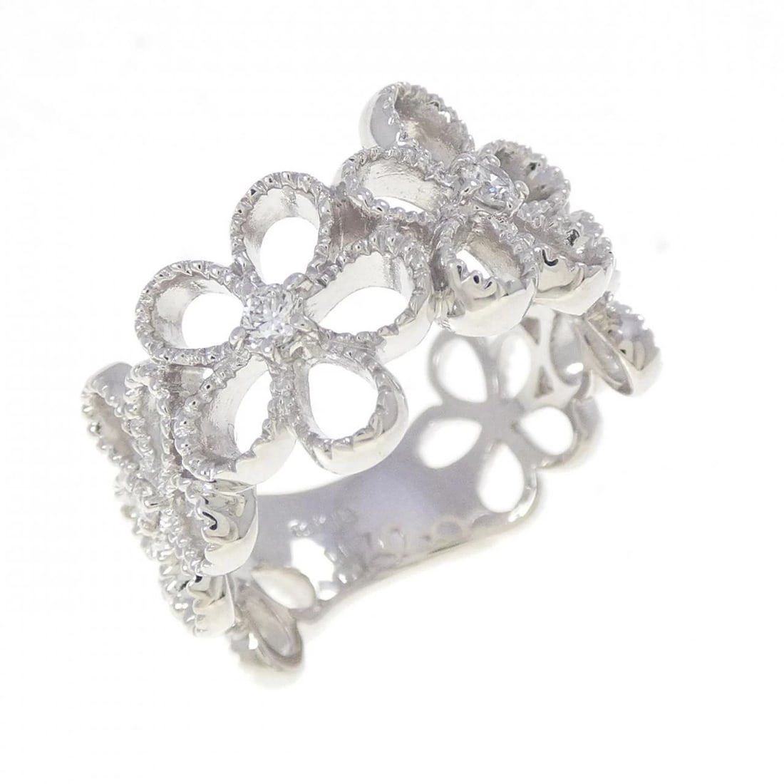 MIKIMOTO DIAMOND RING: Mikimoto Diamond Ring Brand: MIKIMOTO Type: Ring Material: 18k White Gold, Main Stone/Creation Natural Color: White Gold Size: US 4 1/2 Accessories: None Accessories Notice: When purchasing pre-owned