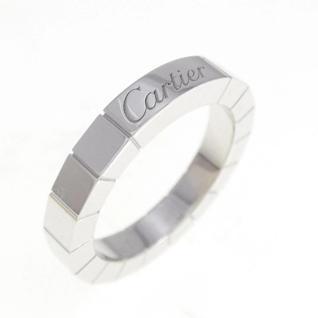 CARTIER LANIER RING: Cartier Lanier Ring Brand: CARTIER Type: Ring Material: 750 white gold, Color: None Size: US 3 1/4 Accessories: None Accessories Notice: When purchasing pre-owned goods, please refer to the photos of