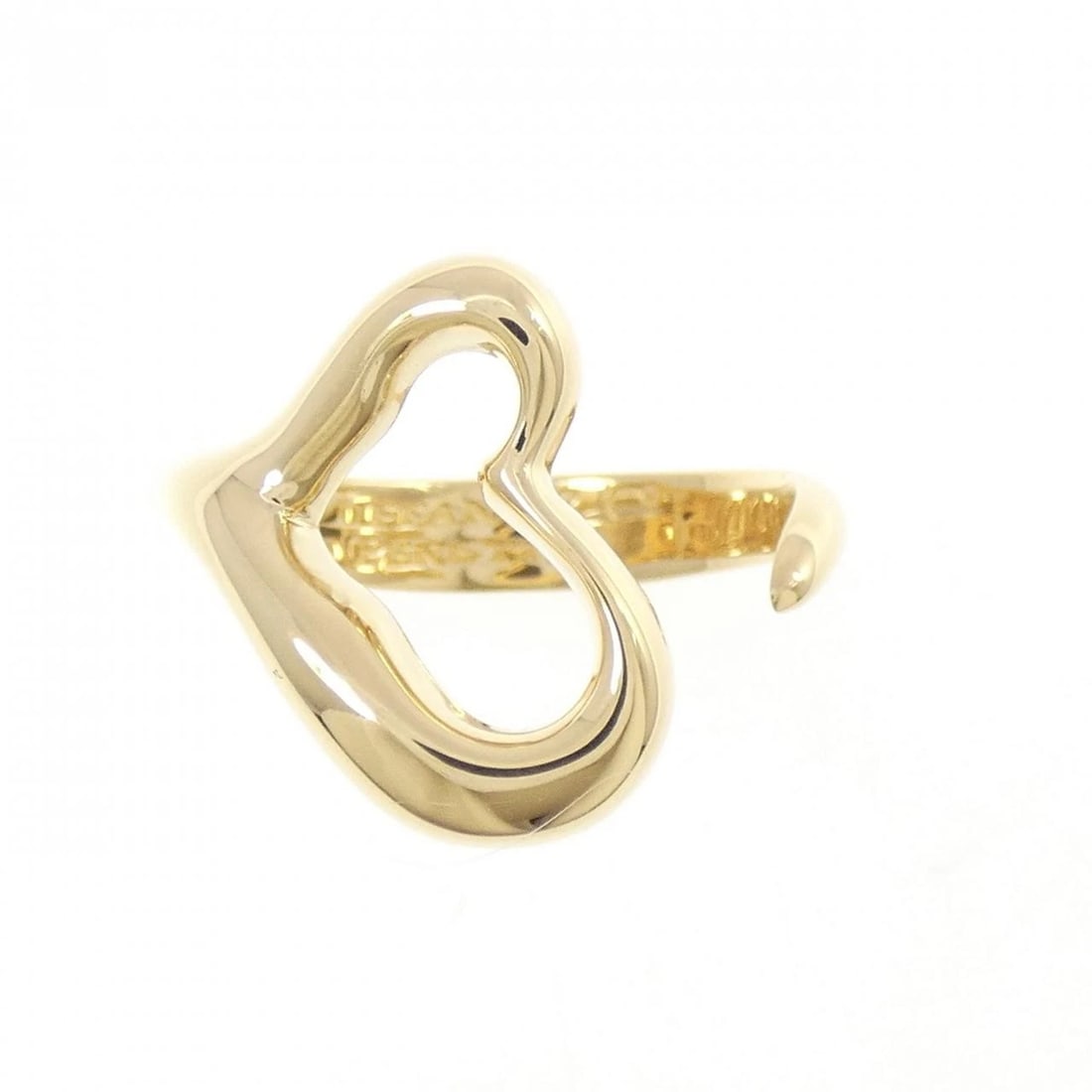 TIFFANY & CO. OPEN HEART RING: TIFFANY & Co. Open Heart Ring Brand: TIFFANY&Co. Type: Ring Material: 750 yellow gold, Color: yellow gold Size: US 6 1/2 Accessories: None Accessories Notice: When purchasing pre-owned goods, please