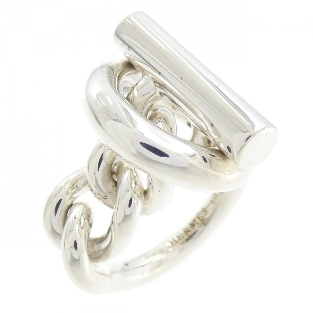 HERMES CROISETTE RING: Hermes Croisette Ring Brand: HERMES Type: Ring Material: 925Silver, Color: Silver Size: US 5 3/4(51) Accessories: None Accessories Notice: When purchasing pre-owned goods, please refer to the photos