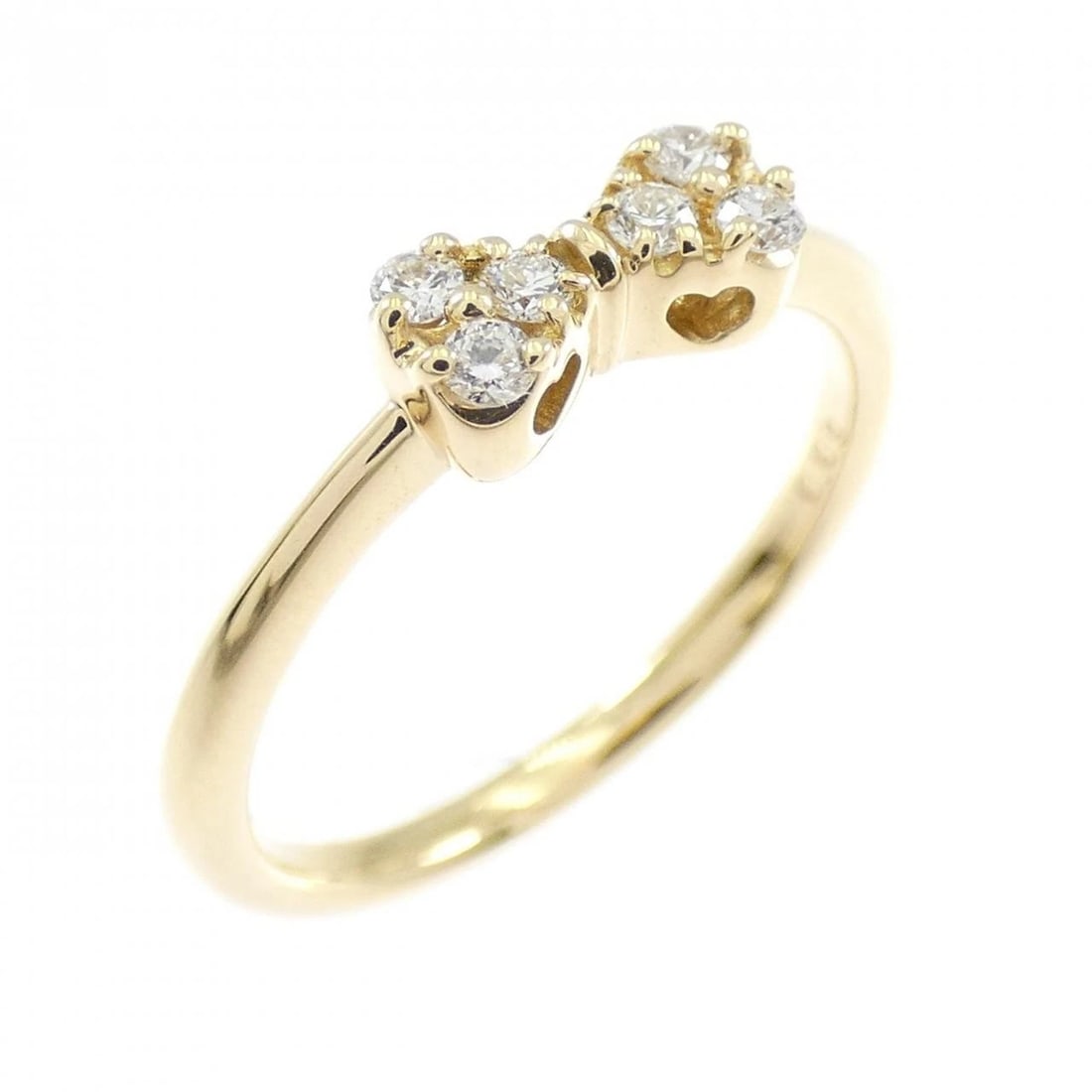 PONTE VECCHIO RIBBON DIAMOND RING: Ponte Vecchio Ribbon Diamond Ring Brand: Ponte Vecchio Type: Ring Material: K18 yellow gold, Main Stone/Creation Natural Color: Yellow Gold Size: US 5 Accessories: None Accessories Notice: When