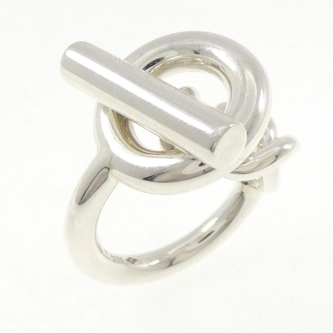 HERMES CROISETTE RING: Hermes Croisette Ring Brand: HERMES Type: Ring Material: 925Silver, Color: Silver Size: US 7 Accessories: None Accessories Notice: When purchasing pre-owned goods, please refer to the photos of the