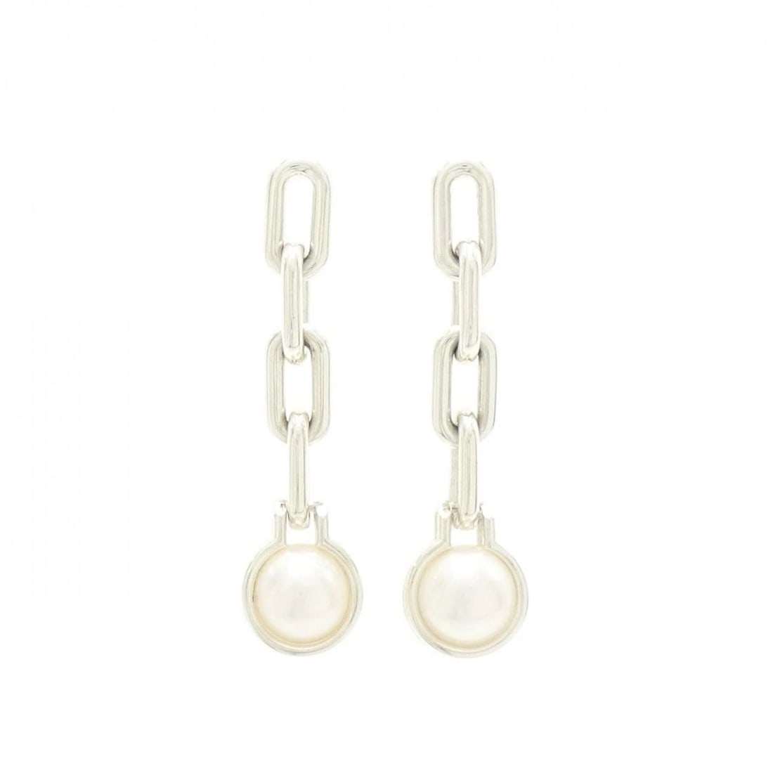 TIFFANY & CO. FRESHWATER PEARL PIERCE: TIFFANY & Co. Freshwater Pearl Pierce Brand: TIFFANY&Co. Type: Pierce/Earring Material: 925Silver, Main Stone/Creation Freshwater Pearl Color: Silver Size: Actual Size Approx. length x width: 46.0mm