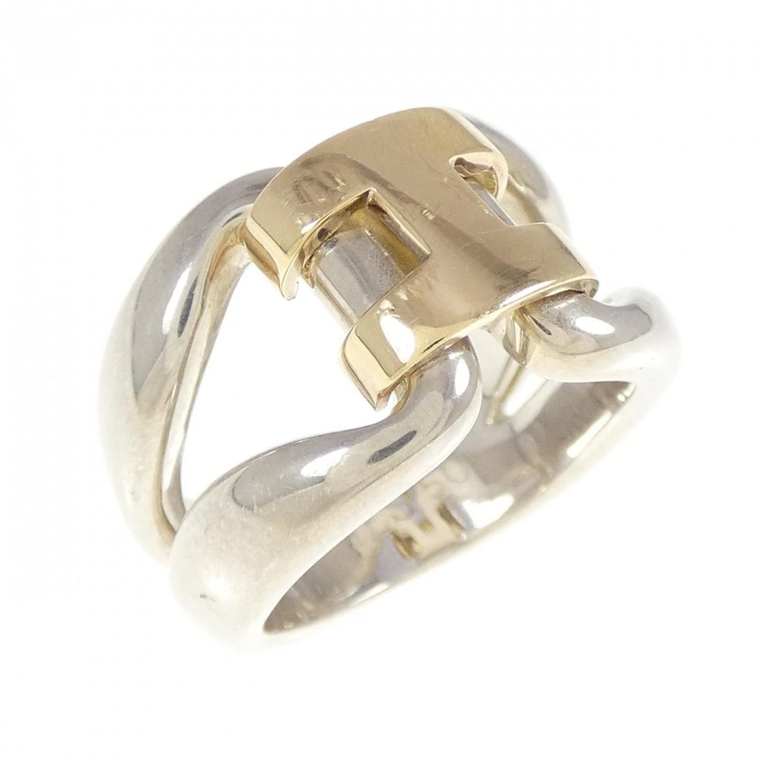 HERMES HISTORY RING: Hermes History Ring Brand: HERMES Type: Ring Material: Hall mark, Color: Hall mark Size: US 5.5(50) Accessories: None Accessories Notice: When purchasing pre-owned goods, please refer to t