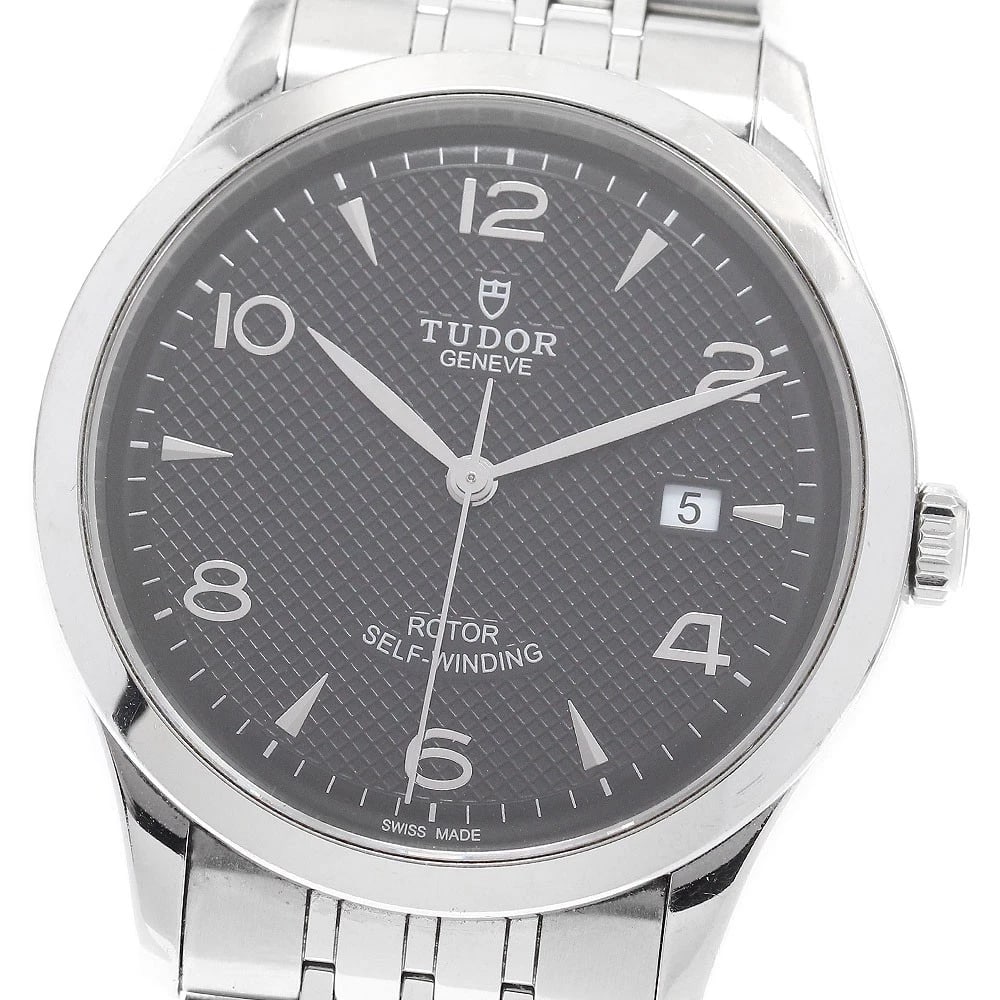 TUDOR DATE BLACK AUTOMATIC WATCH