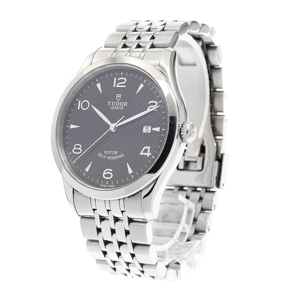 TUDOR DATE BLACK AUTOMATIC WATCH - 2