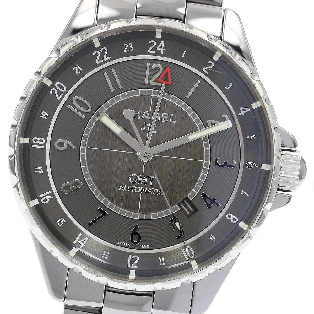 CHANEL CHROMATIC DATE GRAY AUTOMATIC WATCH: CHANEL Chromatic date gray Automatic Watch Brand: CHANEL Type: Wristwatch Material: Band Material Titanium / ceramic, Case Material Titanium / ceramic Color: Band Color gray, Dial Colorgray, Case Colo