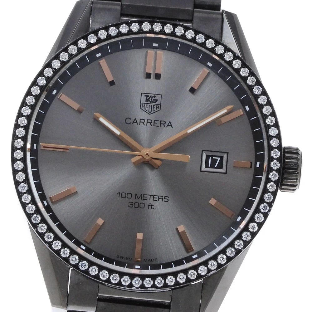 TAG HEUER QUARTZ WATCH: TAG HEUER Quartz Watch Brand: TAG HEUER Type: Wristwatch Material: Band Material Stainless Steel, Case Material Stainless Steel Color: Band Color black, Dial Colorgray, Case Colorblack Size: Case Size