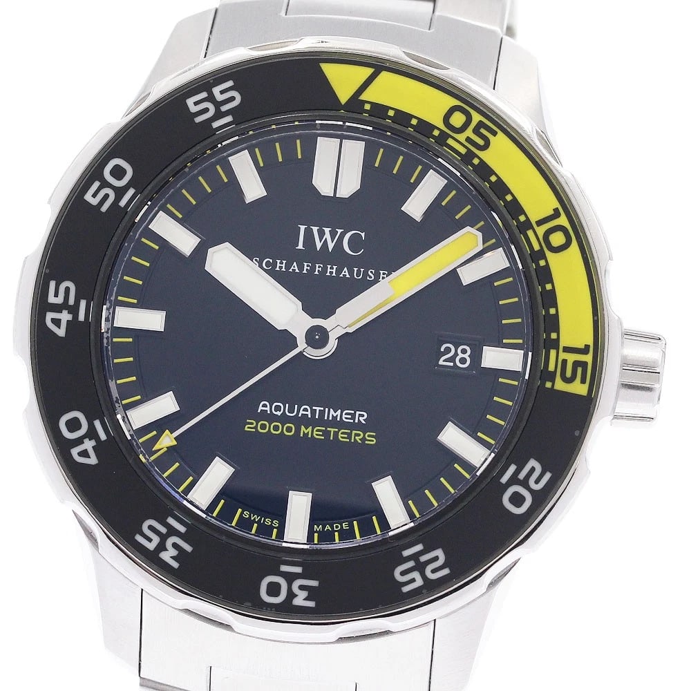IWC SCHAFFHAUSEN AQUATIMER AUTOMATIC BLACK: IWC SCHAFFHAUSEN Aquatimer Automatic Black Brand: IWC SCHAFFHAUSEN Type: Wristwatch Material: Band Material Stainless Steel, Case Material Stainless Steel Color: Band Color Silver, Dial Colorblack,
