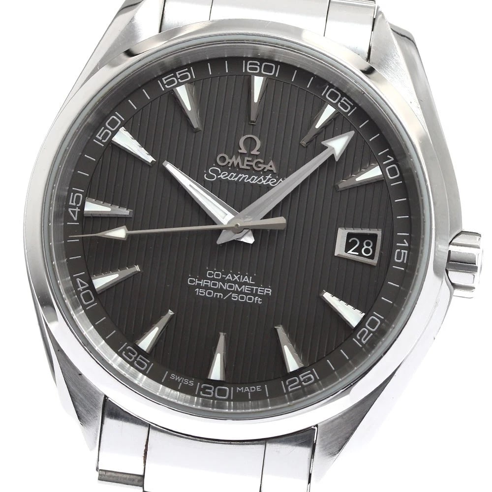 OMEGA SEAMASTER AQUA TERRA DATE AUTOMATIC WATCH: OMEGA Seamaster Aqua Terra Date Automatic Watch Brand: OMEGA Type: Wristwatch Material: Band Material Stainless Steel, Case Material Stainless Steel Color: Band Color Silver, Dial Colorgray, Case