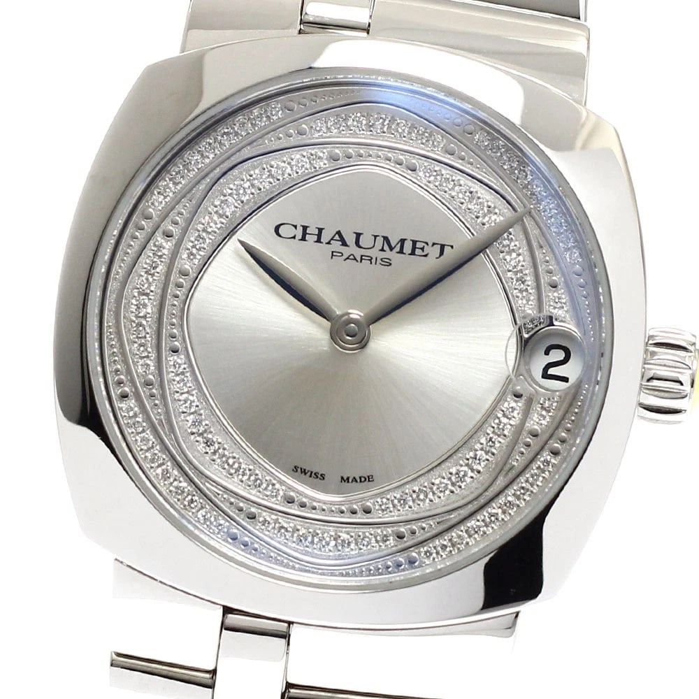 CHAUMET SILVER AUTOMATIC WATCH: Chaumet Silver Automatic Watch Brand: Chaumet Type: Wristwatch Material: Band Material Stainless Steel, Case Material Stainless Steel Color: Band Color Silver, Dial ColorSilver, Case ColorSilver