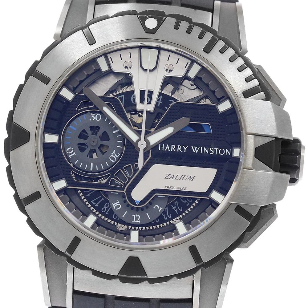 HARRY WINSTON OCEAN SPORTS CHRONOGRAPH AUTOMATIC: HARRY WINSTON Ocean sports chronograph Automatic Brand: HARRY WINSTON Type: Wristwatch Material: Band Material rubber, Case Material Therium Color: Band Color black, Dial ColorBlack / skeleton, Case C