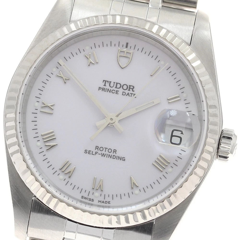 TUDOR PRINCE DATE WG BEZEL WHITE AUTOMATIC WATCH: TUDOR Prince Date WG bezel white Automatic Watch Brand: TUDOR Type: Wristwatch Material: Band Material Stainless Steel, Case Material Stainless Steel/WG Color: Band Color Silver, Dial Colorwhite, Case