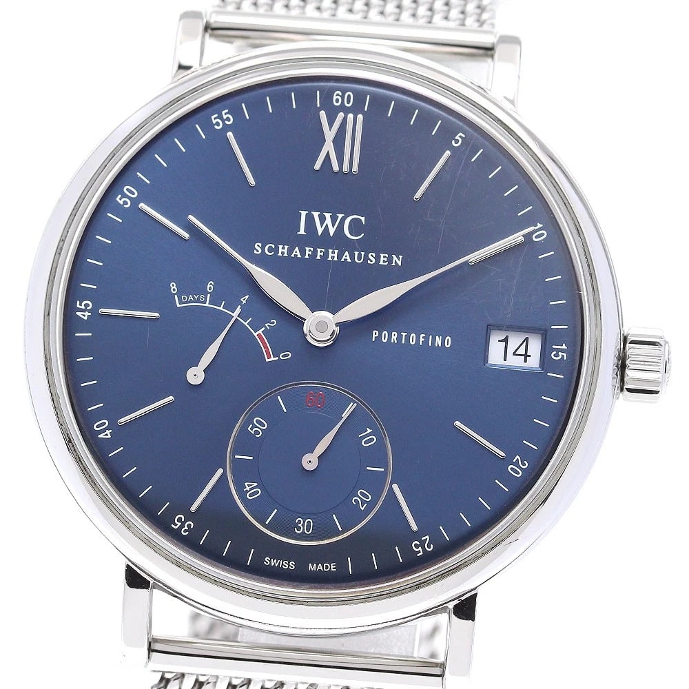 IWC SCHAFFHAUSEN PORTOFINO WATCH: IWC SCHAFFHAUSEN Portofino Watch Brand: IWC SCHAFFHAUSEN Type: Wristwatch Material: Band Material Stainless Steel, Case Material Stainless Steel Color: Band Color Silver, Dial ColorNavy, Case