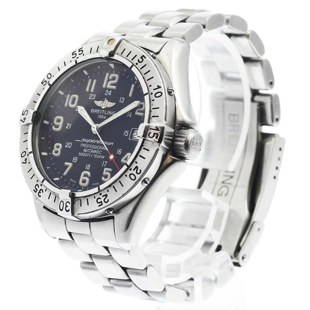 BREITLING SUPER OCEAN DATE BLACK AUTOMATIC WATCH - 2