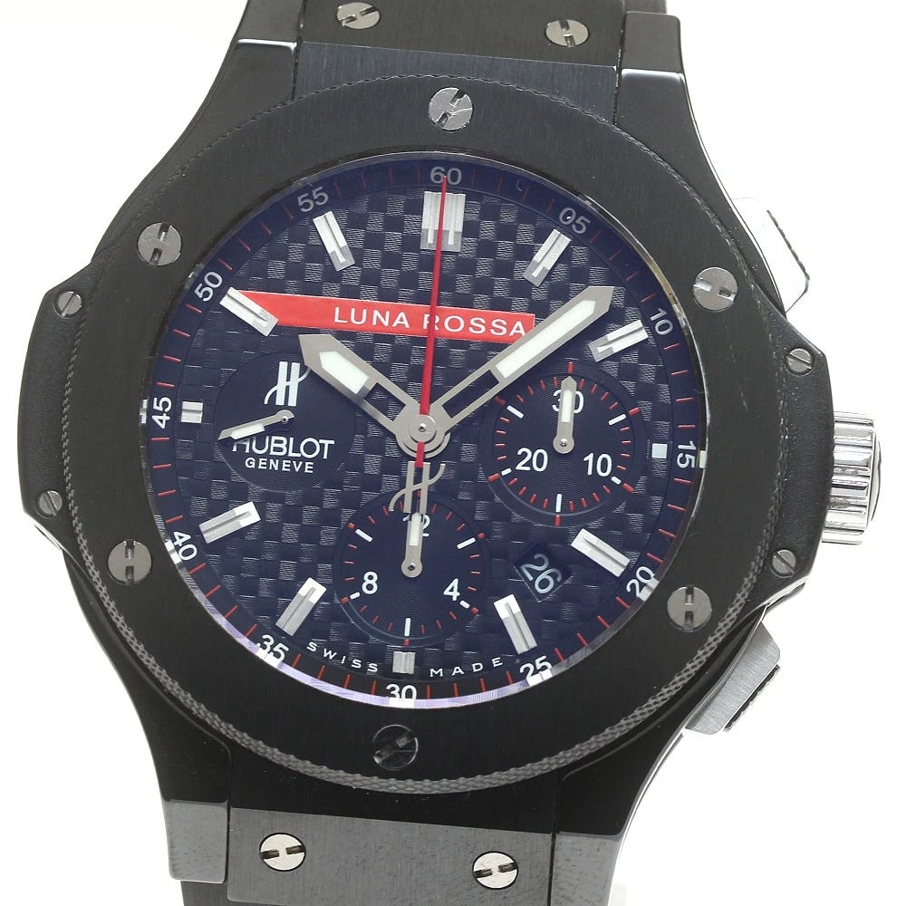 HUBLOT BIG BANG AUTOMATIC WATCH: HUBLOT Big Bang Automatic Watch Brand: HUBLOT Type: Wristwatch Material: Band Material rubber, Case Material Ceramic / titanium Color: Band Color black, Dial Colorblack, Case Colorblack Size: Case Siz