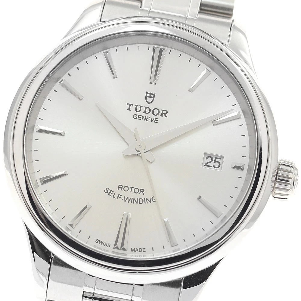 TUDOR DATE SILVER AUTOMATIC WATCH: TUDOR Date Silver Automatic Watch Brand: TUDOR Type: Wristwatch Material: Band Material Stainless Steel, Case Material Stainless Steel Color: Band Color Silver, Dial ColorSilver, Case ColorSilver
