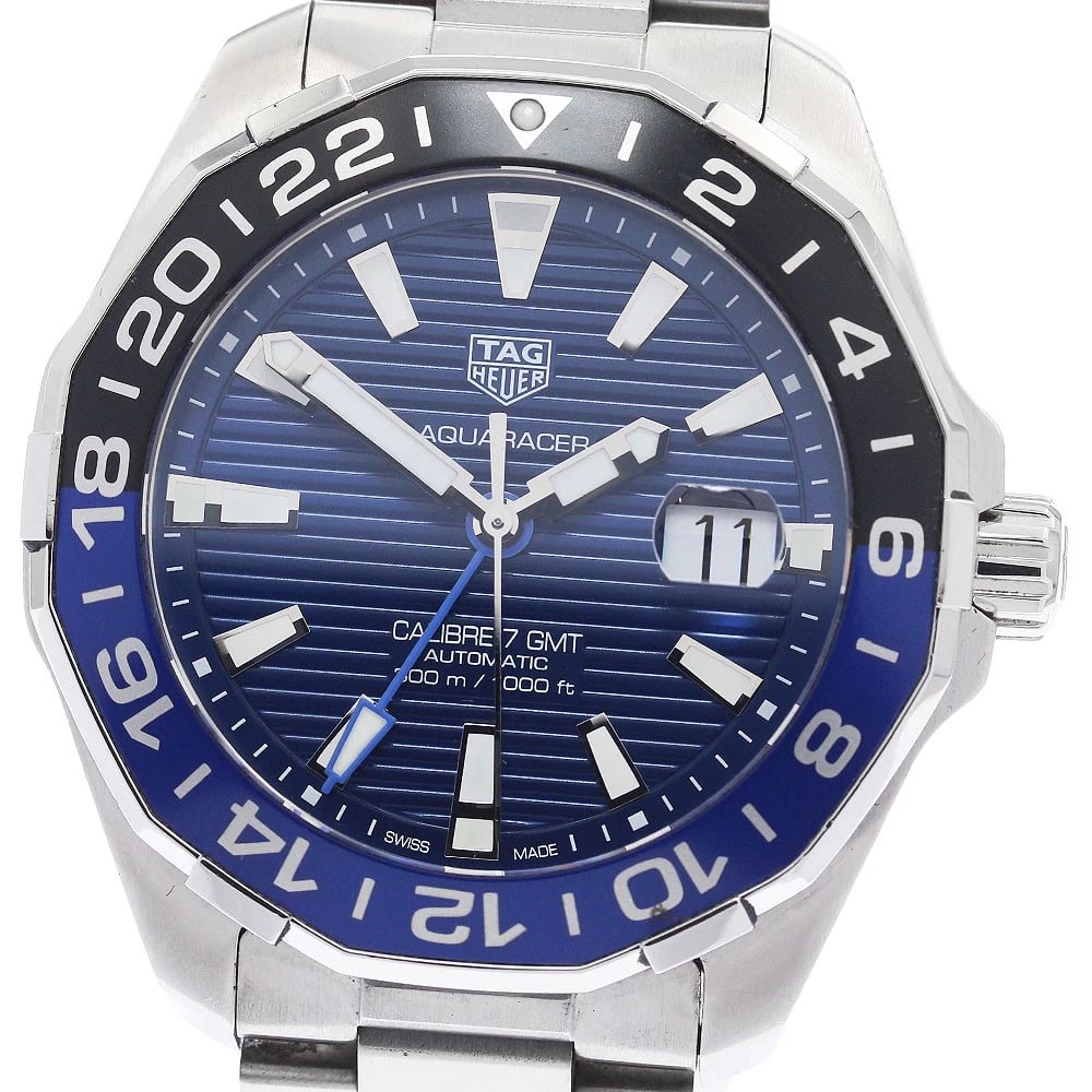 TAG HEUER AQUA RACER CALIBER AUTOMATIC WATCH: TAG HEUER Aqua racer Caliber automatic Watch Brand: TAG HEUER Type: Wristwatch Material: Band Material Stainless Steel, Case Material Stainless Steel Color: Band Color Silver, Dial Colorblue, Case