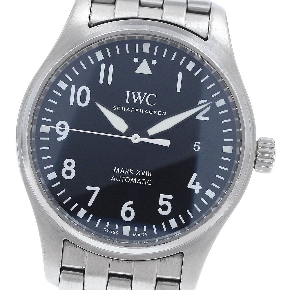 IWC SCHAFFHAUSEN PILOT WATCH AUTOMATIC WATCH: IWC SCHAFFHAUSEN Pilot watch Automatic Watch Brand: IWC SCHAFFHAUSEN Type: Wristwatch Material: Band Material Stainless Steel, Case Material Stainless Steel Color: Band Color Silver, Dial Colorblack, 