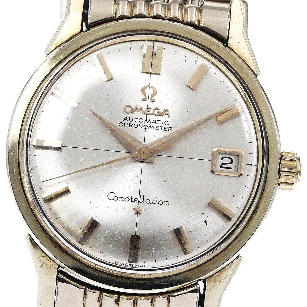 OMEGA CONSTELLATION WATCH: OMEGA Constellation Watch Brand: OMEGA Type: Wristwatch Material: Band Material Stainless Steel/Gold Plated, Case Material Stainless Steel/Gold Plated Color: Band Color gold, Dial ColorSilver, Case