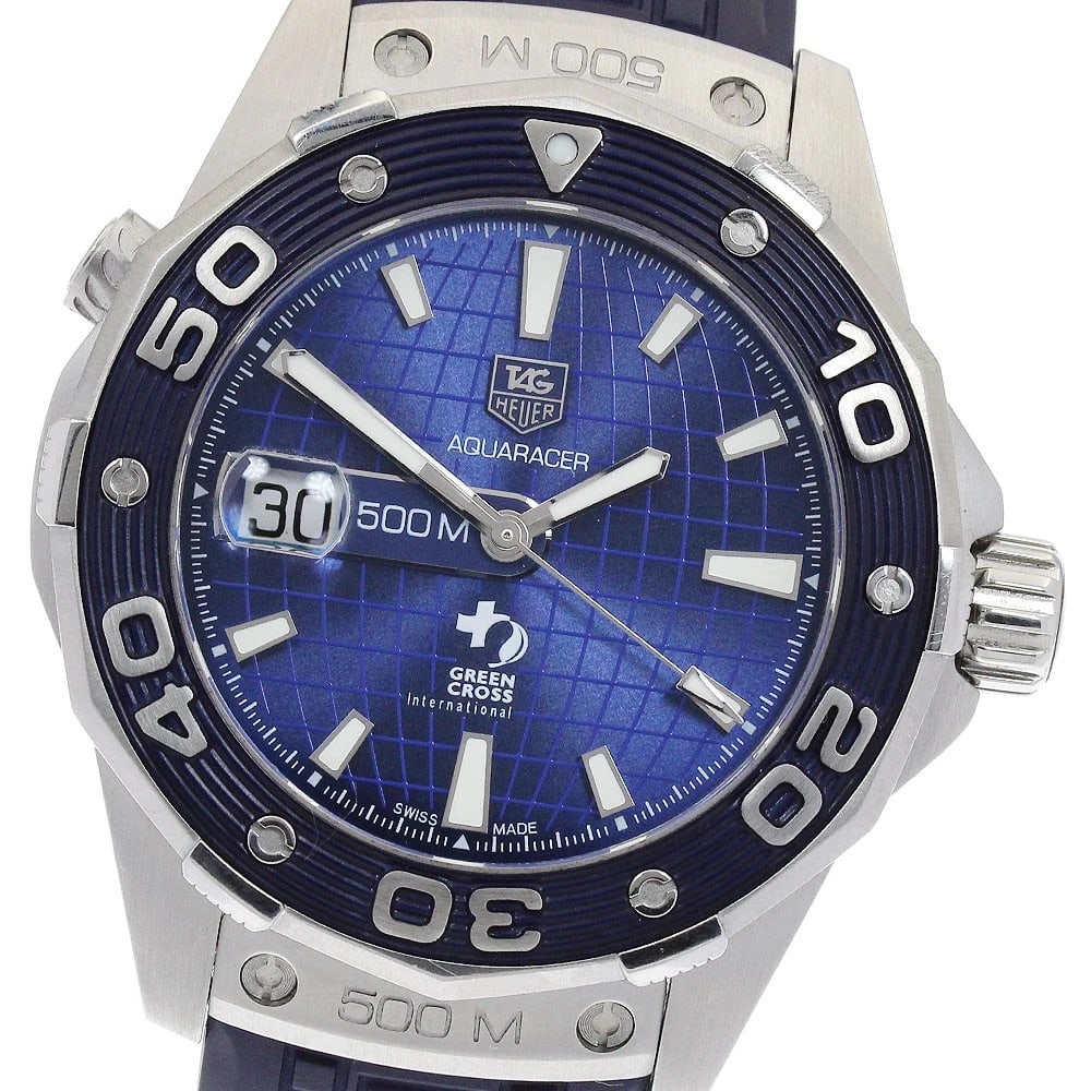 TAG HEUER AQUA RACER AUTOMATIC WATCH: TAG HEUER Aqua racer Automatic Watch Brand: TAG HEUER Type: Wristwatch Material: Band Material rubber, Case Material Stainless Steel Color: Band Color Navy, Dial ColorNavy, Case ColorSilver Size: