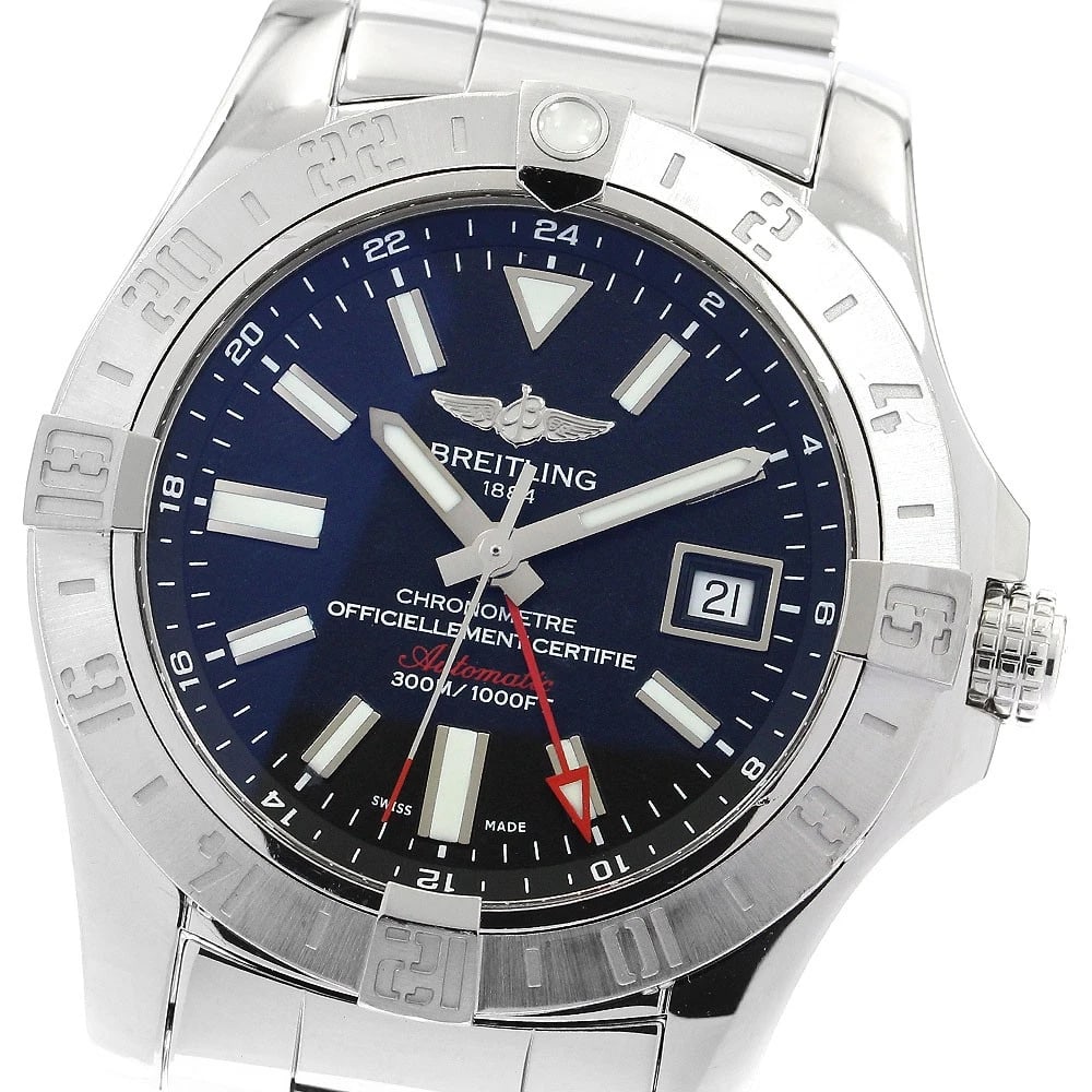 BREITLING AVENGER DATE BLACK AUTOMATIC WATCH: BREITLING Avenger Date black Automatic Watch Brand: BREITLING Type: Wristwatch Material: Band Material Stainless Steel, Case Material Stainless Steel Color: Band Color Silver, Dial Colorblack, Case Co