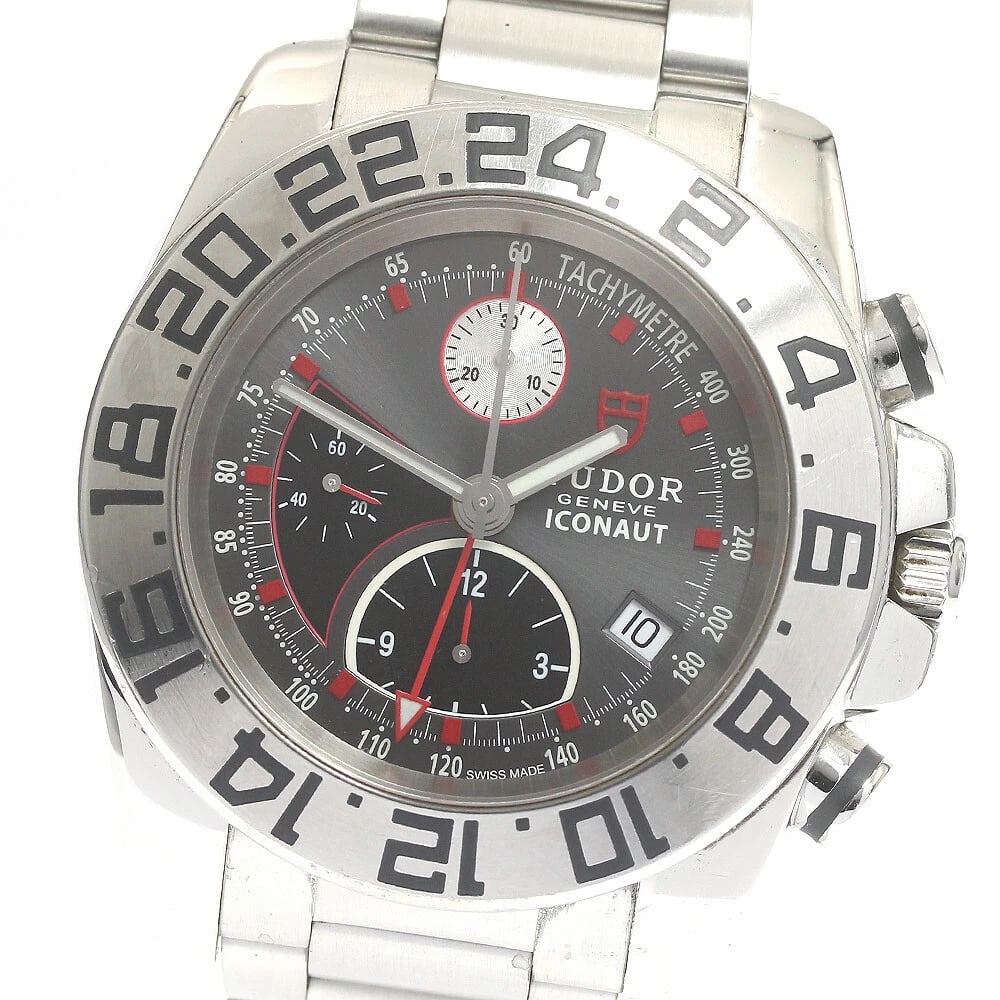 TUDOR SPORTS COLLECTION GMT CHRONOGRAPH AUTOMATIC: TUDOR Sports Collection GMT chronograph Automatic Brand: TUDOR Type: Wristwatch Material: Band Material Stainless Steel, Case Material Stainless Steel Color: Band Color Silver, Dial Colorgray, Case Co