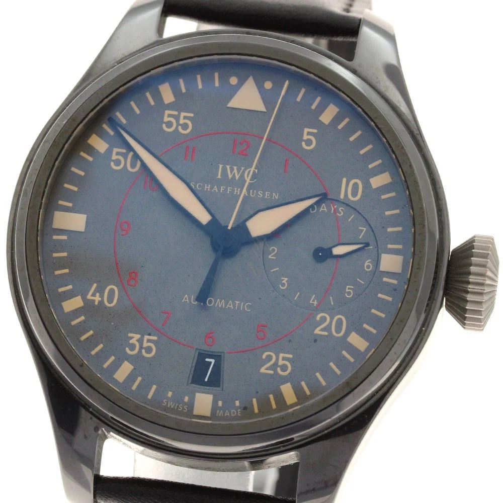 IWC SCHAFFHAUSEN PILOT WATCH AUTOMATIC: IWC SCHAFFHAUSEN Pilot Watch Automatic Brand: IWC SCHAFFHAUSEN Type: Wristwatch Material: Band Material leather, Case Material Ceramic / titanium Color: Band Color black, Dial Colorgray, Case ColorBla