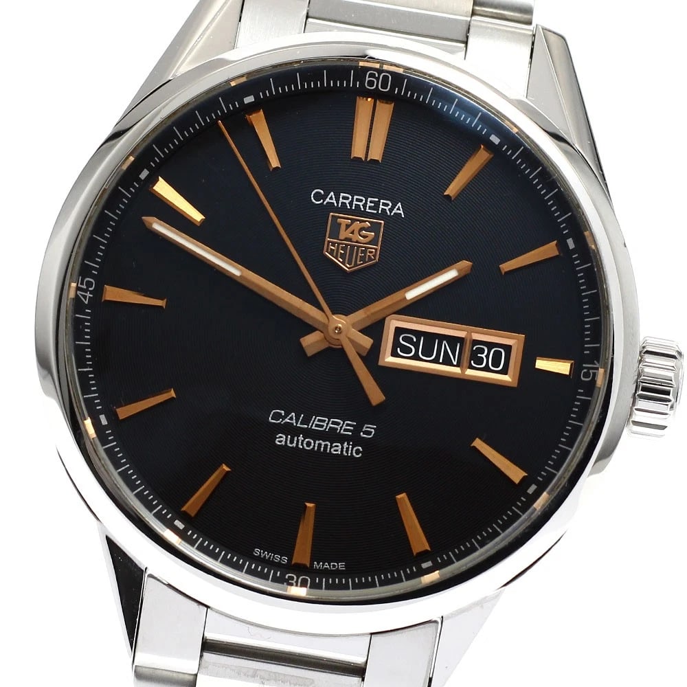 TAG HEUER CARRERA CALIBER DATE AUTOMATIC WATCH: TAG HEUER Carrera Caliber date Automatic Watch Brand: TAG HEUER Type: Wristwatch Material: Band Material Stainless Steel, Case Material Stainless Steel Color: Band Color Silver, Dial Colorblack, Case 