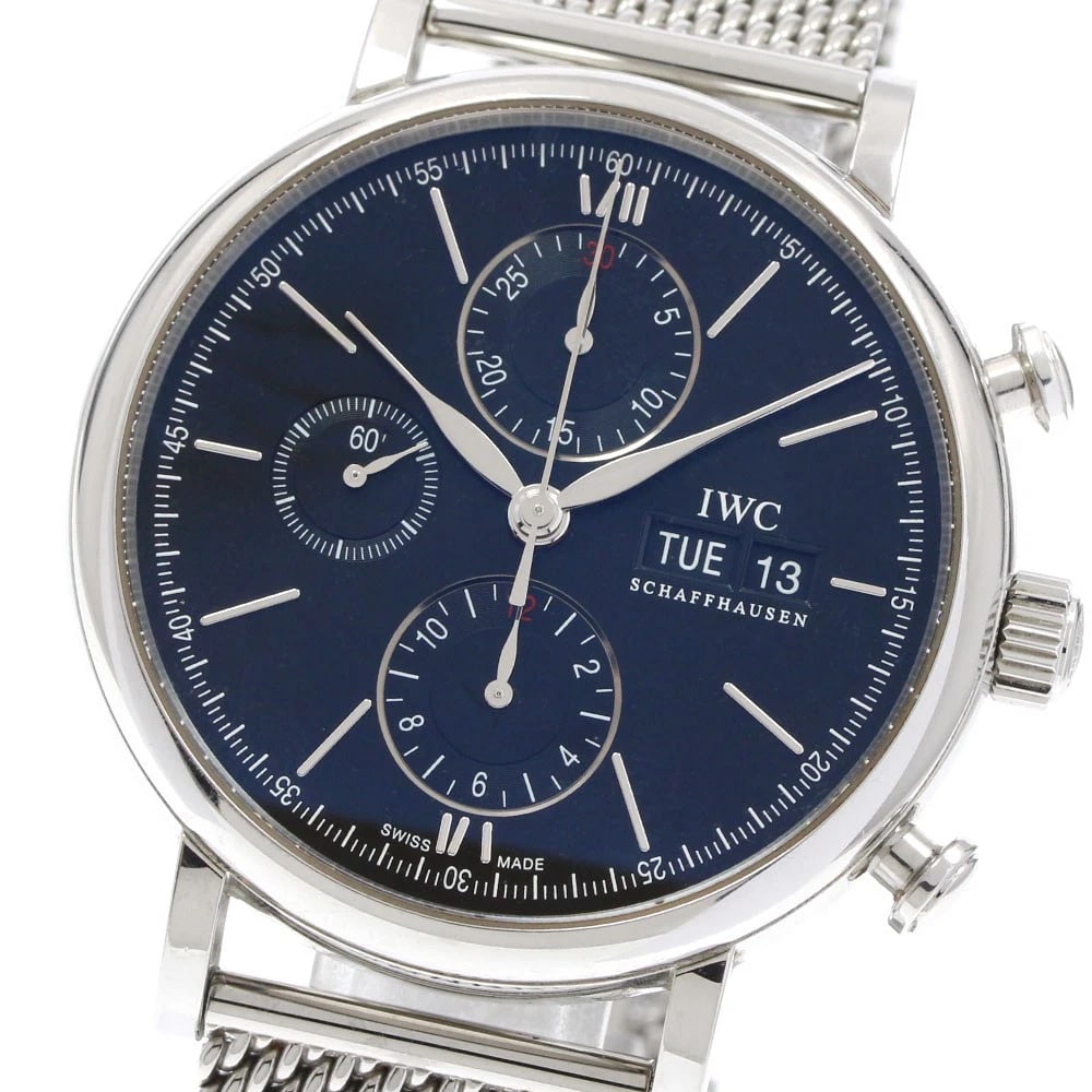 IWC SCHAFFHAUSEN PORTOFINO CHRONOGRAPH DATE AUTOMATIC: IWC SCHAFFHAUSEN Portofino Chronograph date Automatic Brand: IWC SCHAFFHAUSEN Type: Wristwatch Material: Band Material Stainless Steel, Case Material Stainless Steel Color: Band Color Silver, Dial Col