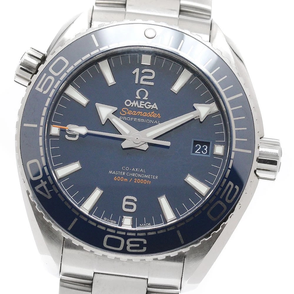 OMEGA SEAMASTER PLANET OCEAN WATCH: OMEGA Seamaster Planet Ocean Watch Brand: OMEGA Type: Wristwatch Material: Band Material Stainless Steel, Case Material Stainless Steel Color: Band Color Silver, Dial ColorNavy, Case ColorSilver Size: