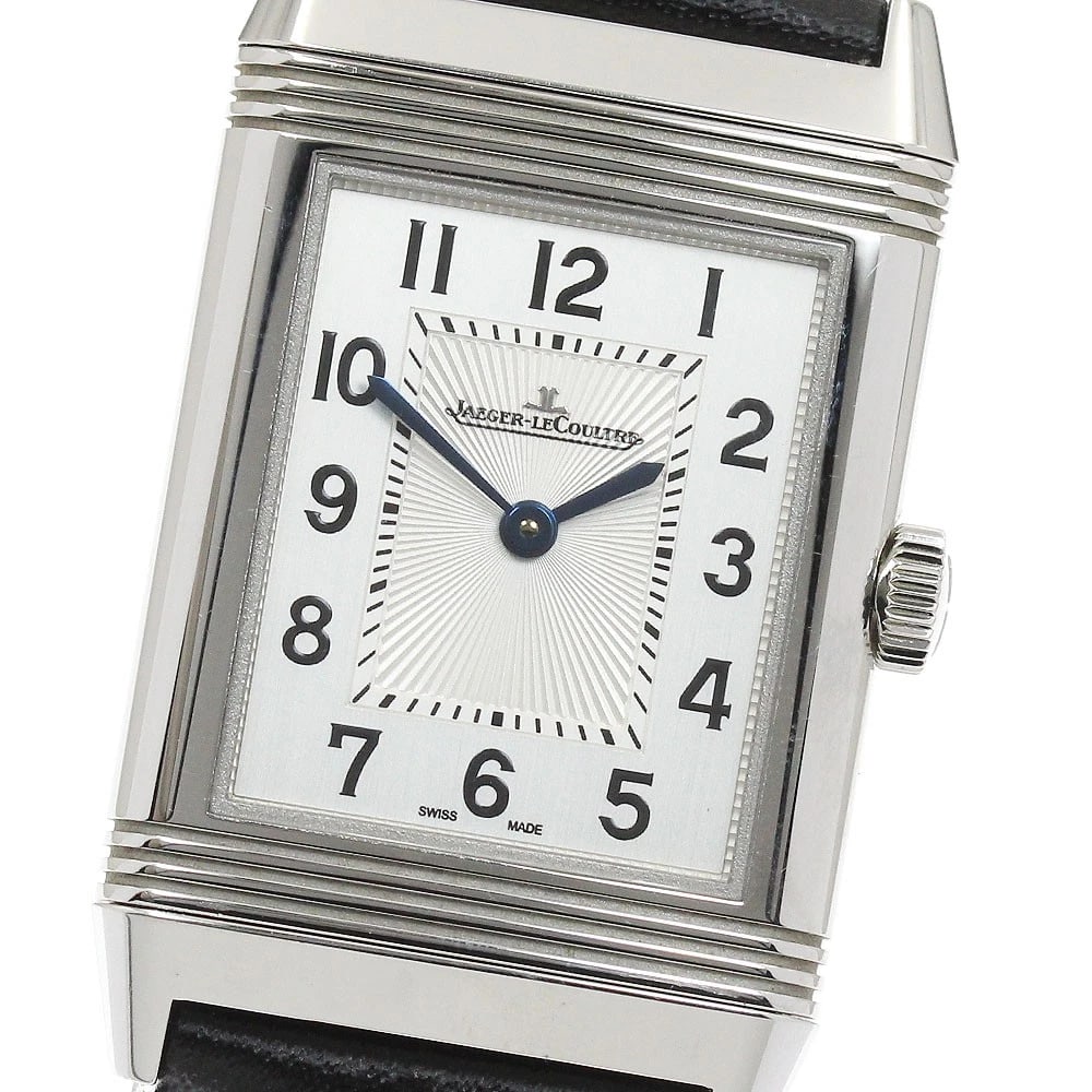 JAEGER-LECOULTRE WATCH: JAEGER-LECOULTRE Watch Brand: JAEGER-LECOULTRE Type: Wristwatch Material: Band Material leather, Case Material Stainless Steel Color: Band Color black, Dial ColorSilver, Case ColorSilver Size: Case