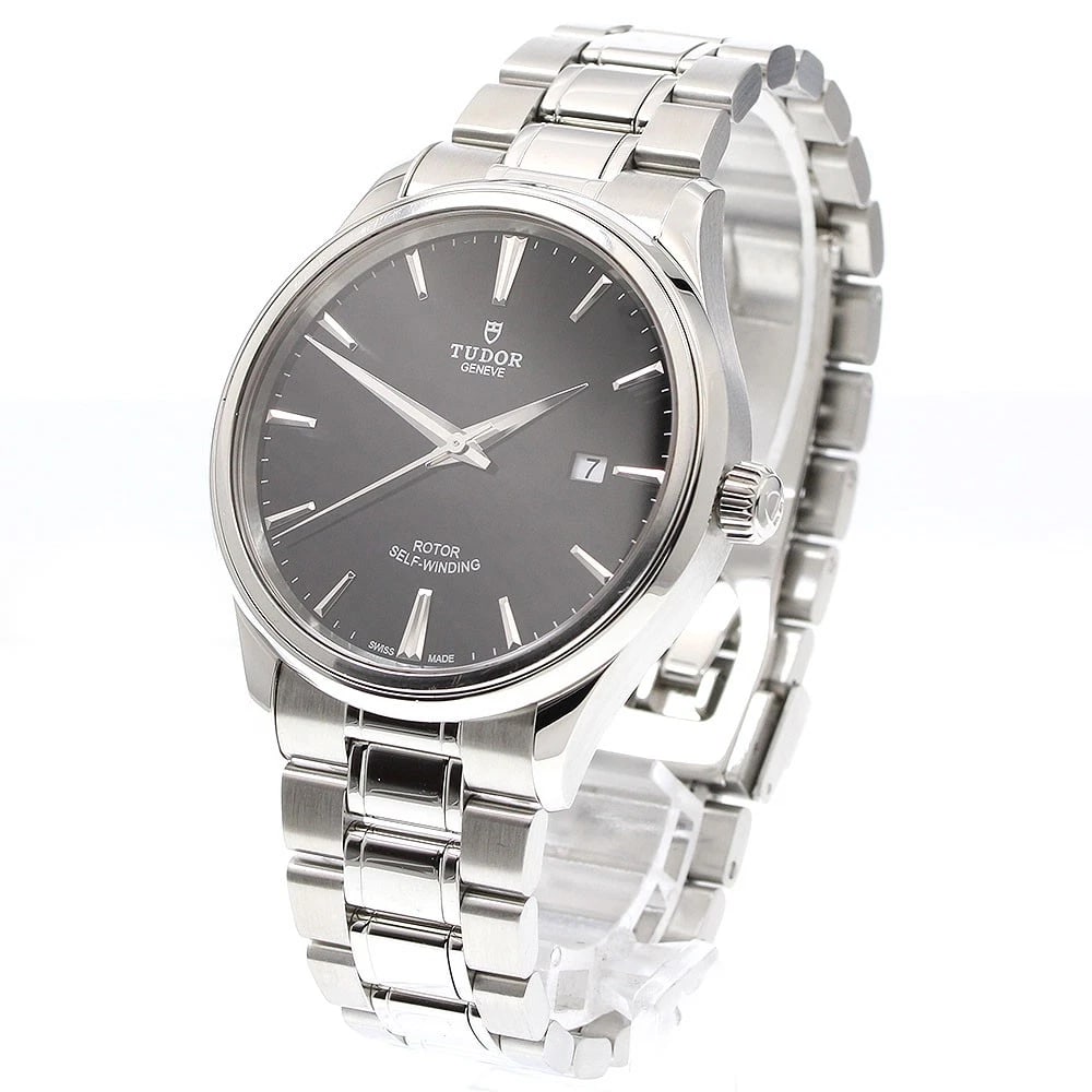 TUDOR STYLE DATE BLACK AUTOMATIC WATCH - 2