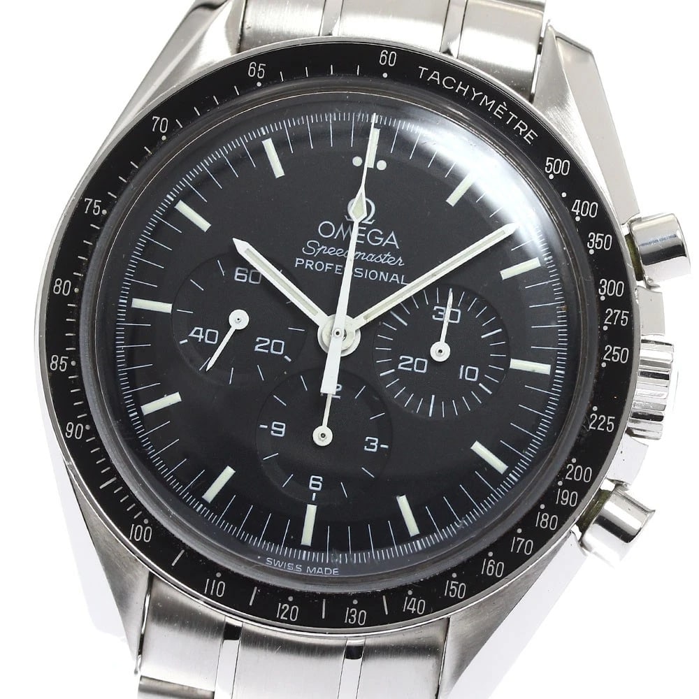 OMEGA SPEEDMASTER PROFESSIONAL CHRONOGRAPH WATCH: OMEGA Speedmaster Professional Chronograph Watch Brand: OMEGA Type: Wristwatch Material: Band Material Stainless Steel, Case Material Stainless Steel Color: Band Color Silver, Dial Colorblack, Case