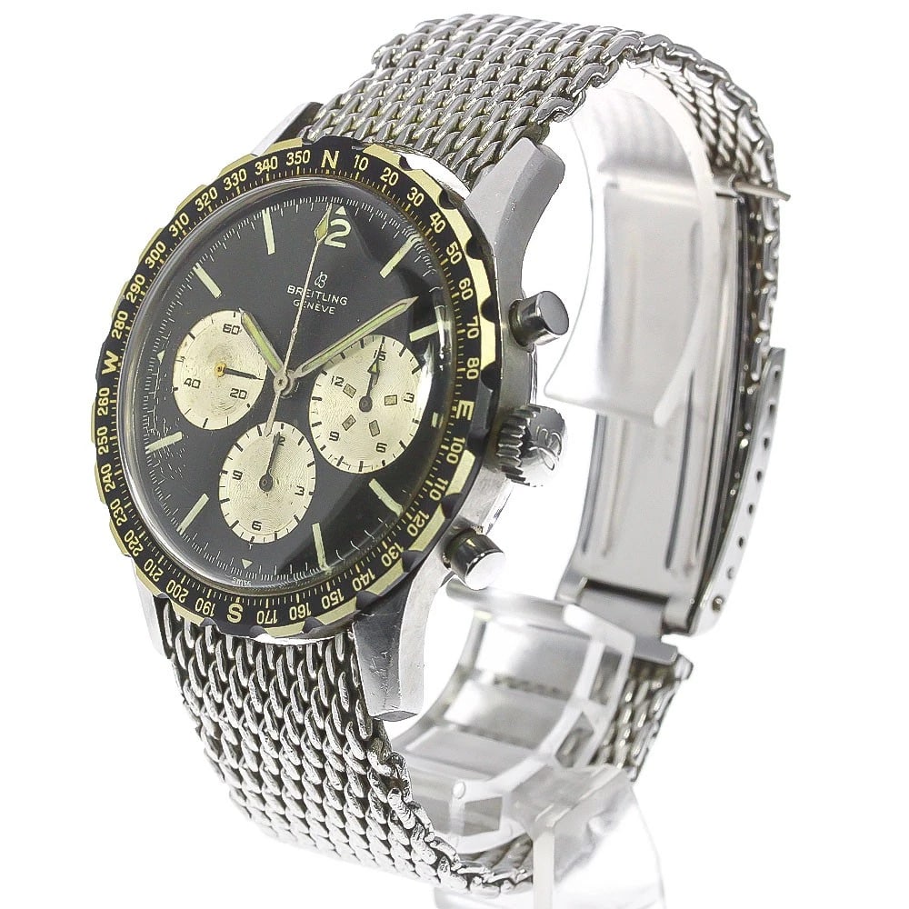 BREITLING VINTAGE CHRONOGRAPH WATCH: BREITLING Vintage chronograph Watch Brand: BREITLING Type: Wristwatch Material: Band Material Stainless Steel, Case Material Stainless Steel Color: Band Color Silver, Dial ColorBlack / Silver, Case Co