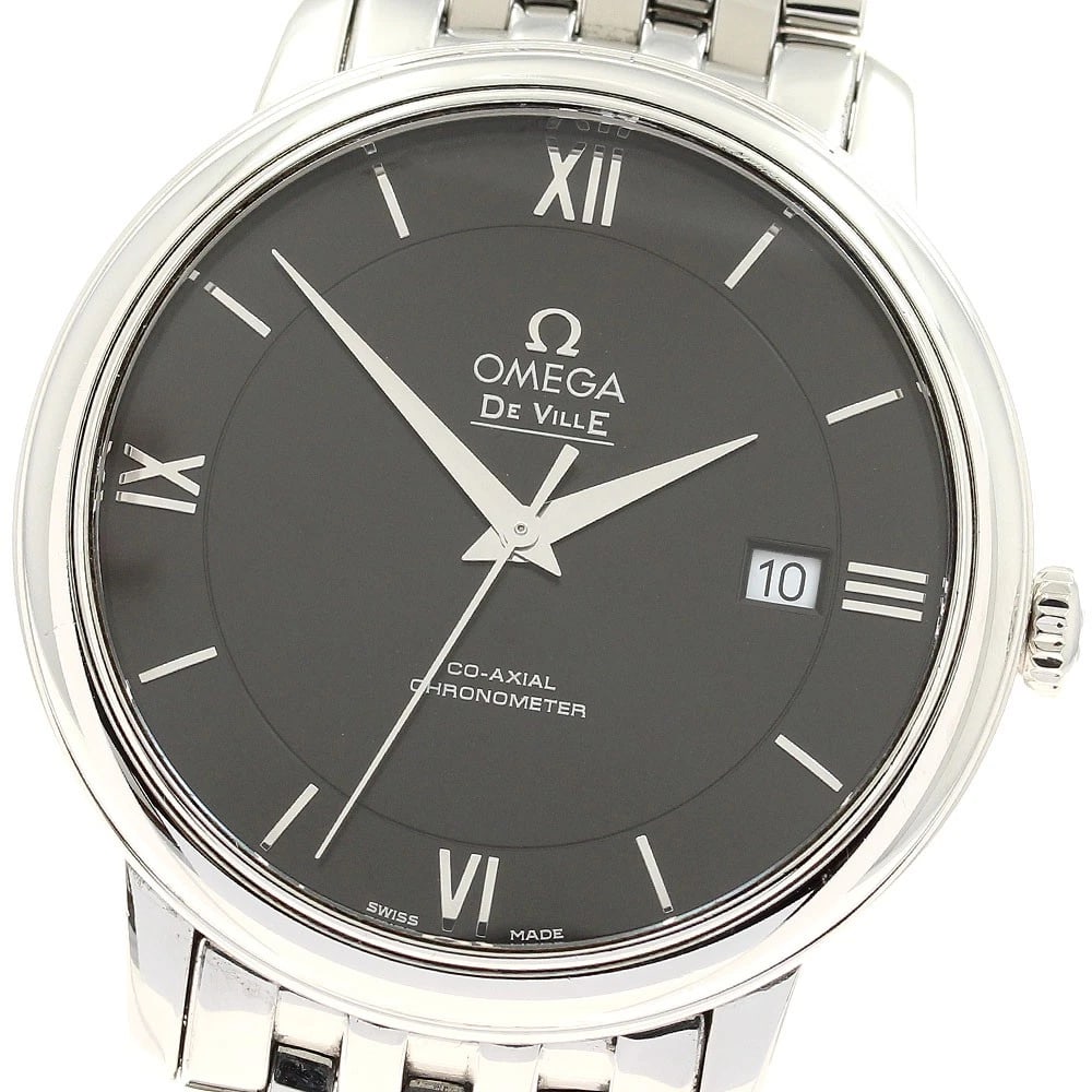 OMEGA DE VILLE PRESTIGE COAXIAL AUTOMATIC WATCH: OMEGA De Ville Prestige Coaxial Automatic Watch Brand: OMEGA Type: Wristwatch Material: Band Material Stainless Steel, Case Material Stainless Steel Color: Band Color Silver, Dial Colorblack, Case