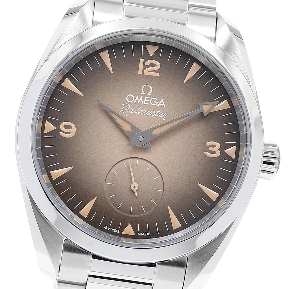 OMEGA SEAMASTER RAILMASTER AUTOMATIC WATCH: OMEGA Seamaster Railmaster Automatic Watch Brand: OMEGA Type: Wristwatch Material: Band Material Stainless Steel, Case Material Stainless Steel Color: Band Color Silver, Dial ColorBrown gradation,