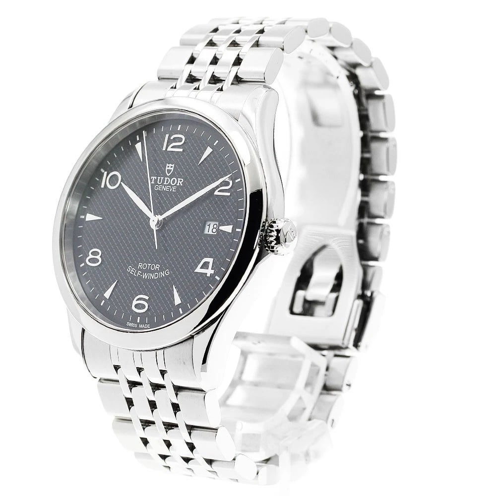 TUDOR DATE BLACK AUTOMATIC WATCH - 2