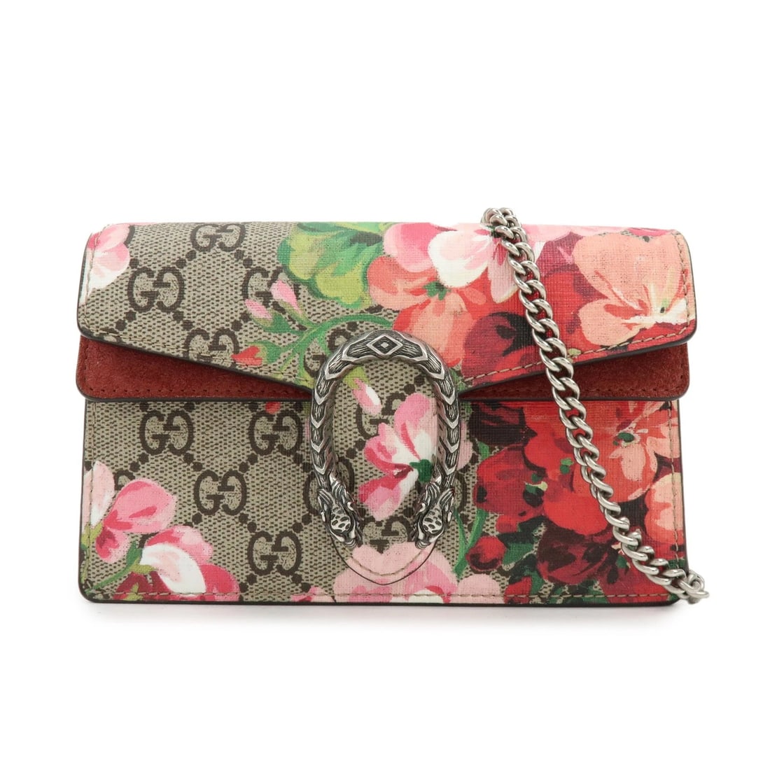 GUCCI DIONYSUS GG SUPREME SUEDE SUPER MINI CHAIN SHOULDER BAG: GUCCI Dionysus GG Supreme Suede Super Mini Chain Shoulder Bag Brand: gucci Type: shoulder bag Material: GG Supreme , Suede Color: Beige , Red Size: W17cm(6.69")H10cm(3.94")D4cm(1.57") Accessories: