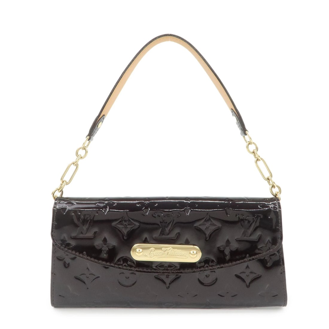 LOUIS VUITTON MONOGRAM VERNIS SUNSET BOULEVARD HAND BAG: Louis Vuitton Monogram Vernis Sunset Boulevard Hand Bag Brand: Louis Vuitton Type: hand bag Material: Vernis Leather Color: Amarante Size: W23.5cm(9.25")H11cm(4.33")D2.5cm(0.98") Accessories: None
